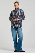 The Olivia Shirt - Navy Double Diamond