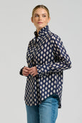The Olivia Shirt - Navy Double Diamond