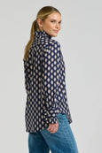 The Olivia Shirt - Navy Double Diamond