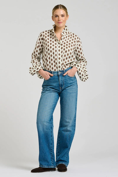 The Olivia Shirt - Ivory Double Diamond