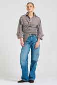The Boyfriend Shirt- Chocolate Stripe
