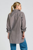 The Boyfriend Shirt- Chocolate Stripe