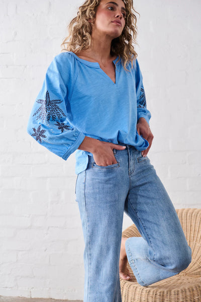 Kimberley Top- Sky Blue