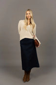 Edit Denim Skirt- Dark Blue