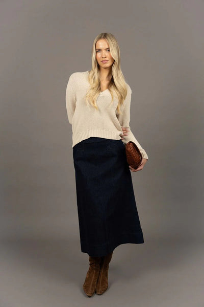 Edit Denim Skirt- Dark Blue