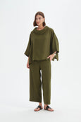 Funnel Neck Top- Dark Moss