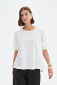 Ruffle Sleeve Lyocell Top
