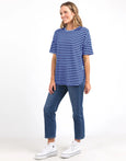 Lauren SS Tee- Ocean Blue/Dusk Blue Stripe