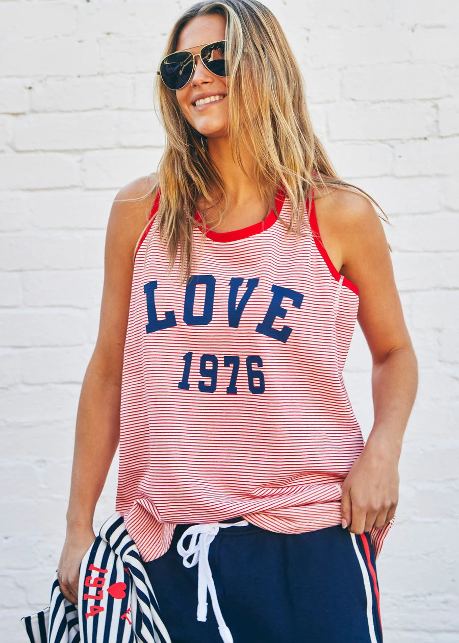 Retro Stripe Tank- Red/White