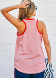 Retro Stripe Tank- Red/White