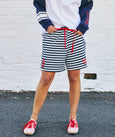 Retro Stripe Shorts- Navy/White