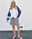 Retro Stripe Shorts- Navy/White