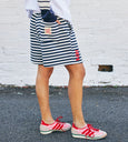 Retro Stripe Shorts- Navy/White