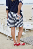 Retro Stripe Shorts- Navy/White