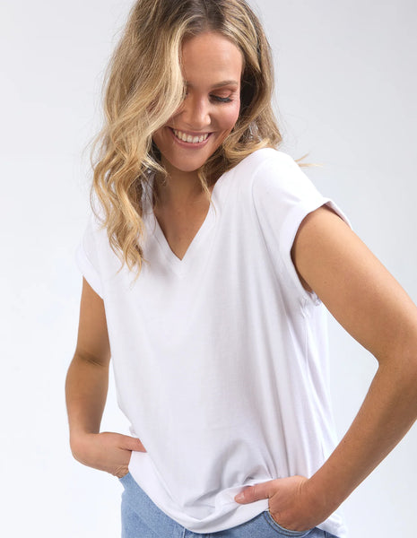 Manly Vee Tee- White