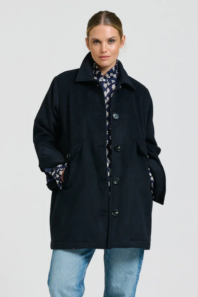 Selina Swing Coat- French Navy