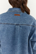 BASEN Shacket- Blue Denim