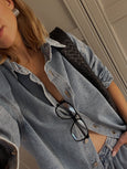 BASEN Shacket Light Blue Denim