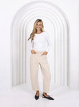 Leo barrel jean-Corduroy Stone