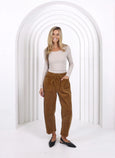 Leo Barrel Jeans Corduroy - Camel