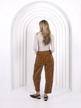 Leo Barrel Jeans Corduroy - Camel