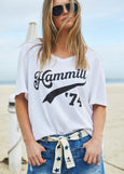 Hammill 74 V-Neck Logo Tee- White
