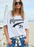 Hammill 74 V-Neck Logo Tee- White