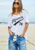 Hammill 74 V-Neck Logo Tee- White