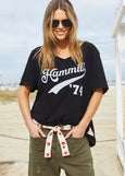 Hammill 74 V-Neck Logo Tee- Black