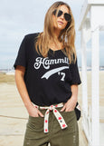 Hammill 74 V-Neck Logo Tee- Black
