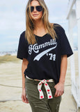Hammill 74 V-Neck Logo Tee- Black