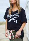 Hammill 74 V-Neck Logo Tee- Black