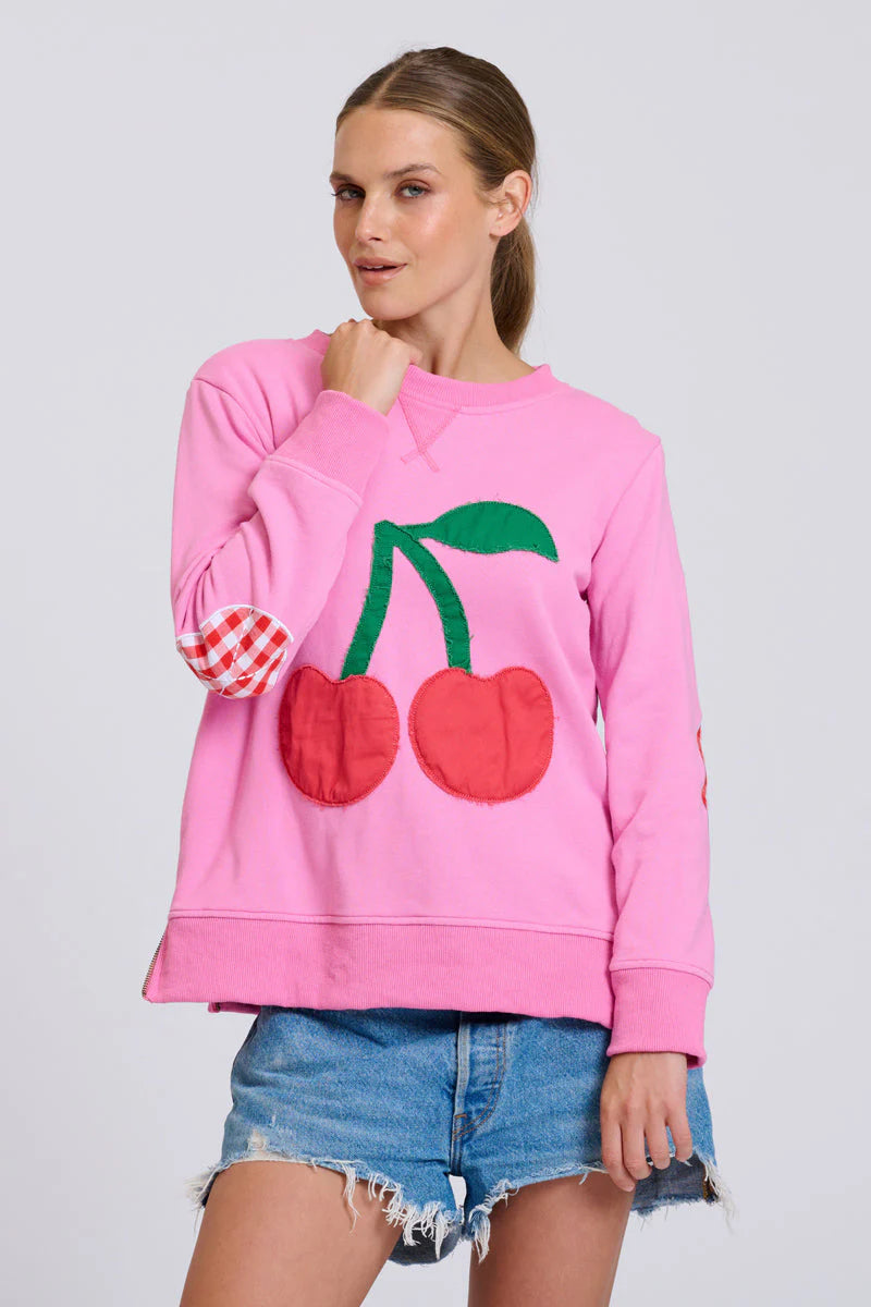 Classic Zipside Cherries Sweat- Pink