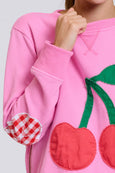 Classic Zipside Cherries Sweat- Pink