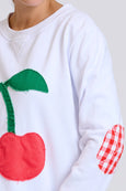 Classic Zipside Cherries Sweat- White