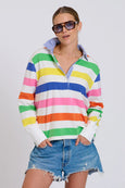 Rugby Sweat-Summer Bright Stripe