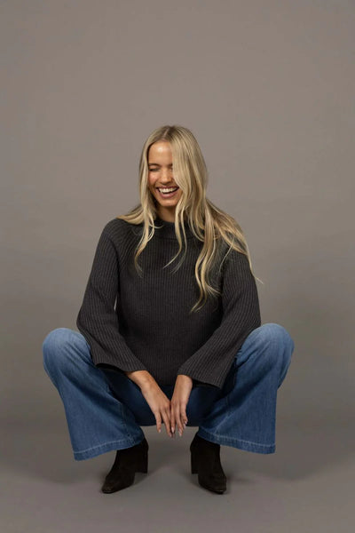 Anchor Sweater- Charcoal