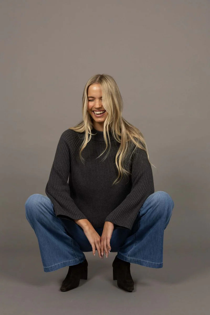 Anchor Sweater- Charcoal