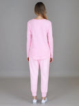 Mosman Curved Hem Long Sleeve T Shirt- Powder Pink