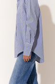 Raya Poplin Stripe Shirt- Blue