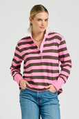 Rugby Sweatshirt- Pink/Chocolate