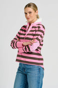 Rugby Sweatshirt- Pink/Chocolate