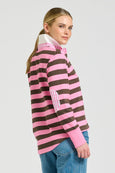 Rugby Sweatshirt- Pink/Chocolate