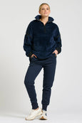 Popover Fleece Sweatshirt - Navy Blue