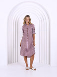 Chelsea Dress- Choc/Pink Stripe
