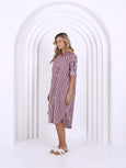 Chelsea Dress- Choc/Pink Stripe