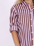 Chelsea Dress- Choc/Pink Stripe