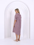 Chelsea Dress- Choc/Pink Stripe