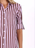 Chelsea Dress- Choc/Pink Stripe