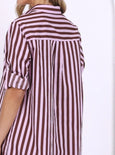 Chelsea Dress- Choc/Pink Stripe